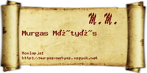 Murgas Mátyás névjegykártya